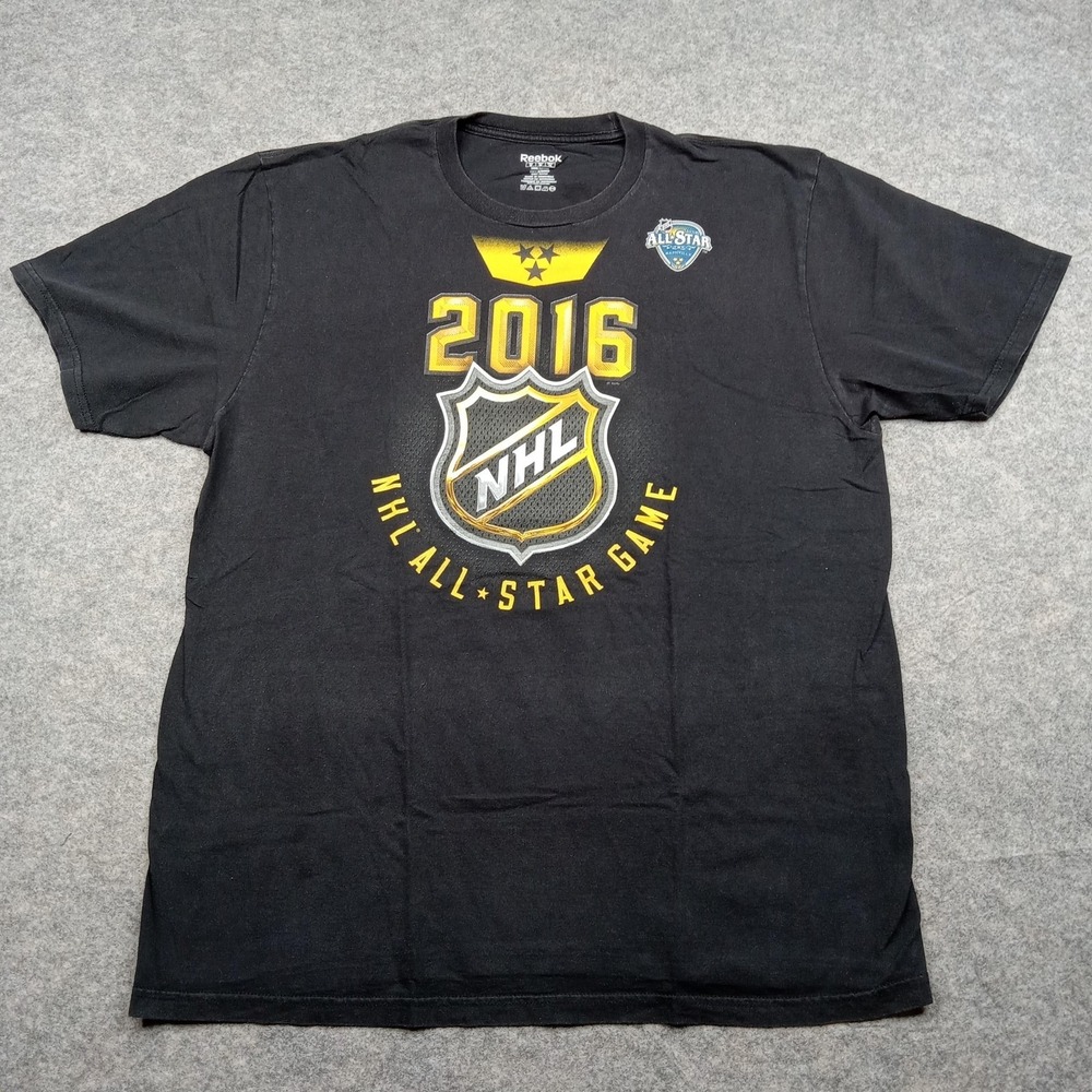 Nashville Predators Shirt Men XL Black‎ Hockey All Star Game Tee Reebok Cotton*